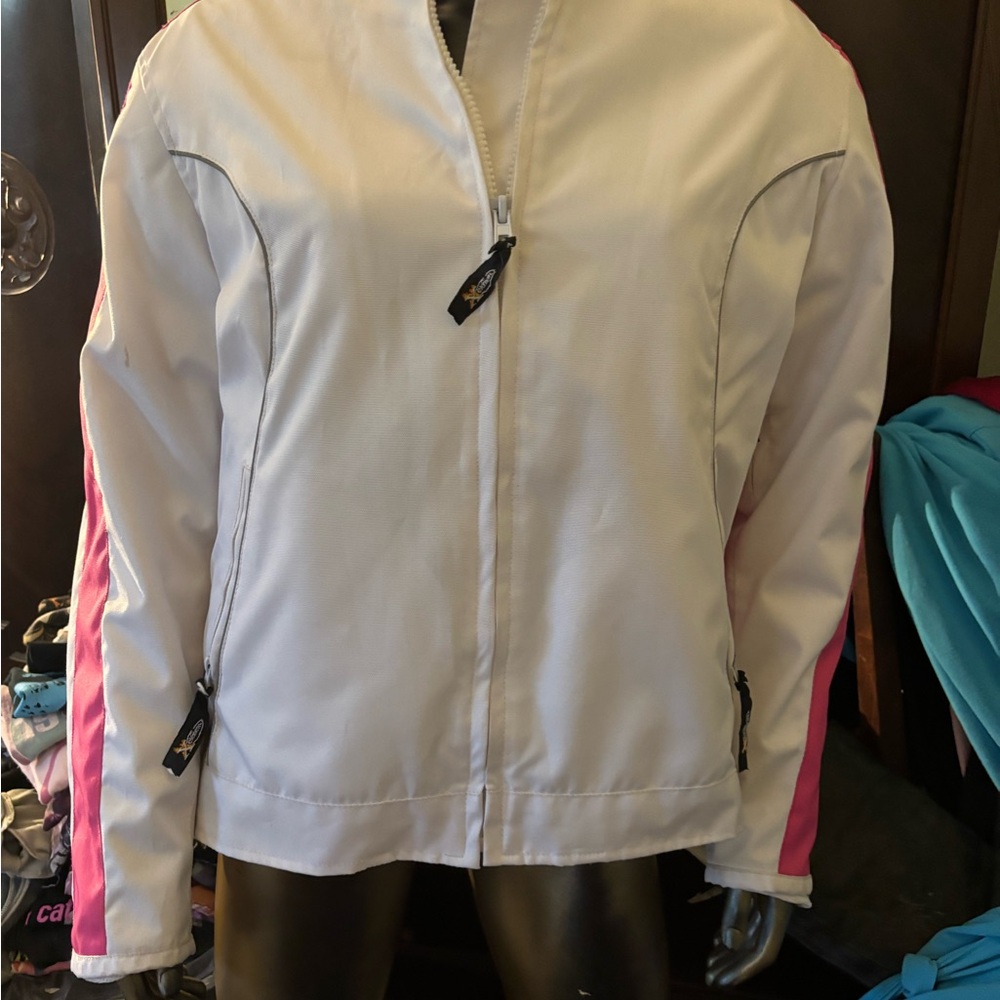 Element White Ski Jacket with Pink Accents